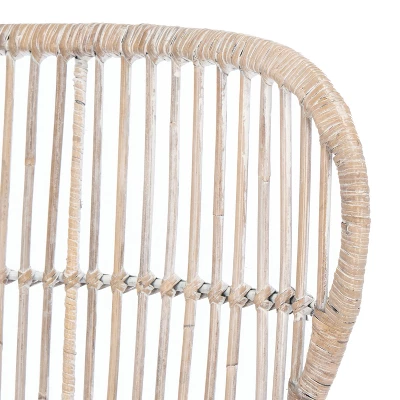 Lenu Rattan Accent Chair W/ Cushion - Grey White Wash/White/ Black - Safavieh 7 Lenu Rattan Accent Chair W/ Cushion - Grey White Wash/White/ Black - Safavieh - Image 7