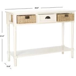 Winifred Wicker Console Table With Storage - White - Safavieh -Safavieh Store GUEST 1001e017 4d69 4e75 a4d9 aa4f3baccf1e