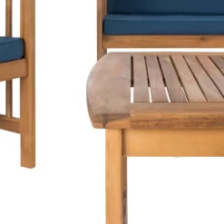 Fontana 4pc Outdoor Set - Natural Look/Navy - Safavieh -Safavieh Store GUEST 17139a5b 922f 44fb 8e11 df4d32e869b2