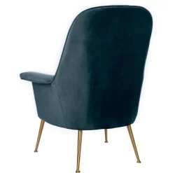 Aimee Velvet Arm Chair - Navy - Safavieh -Safavieh Store GUEST 1716f4a2 056c 45c0 b9f7 003b9980fea9