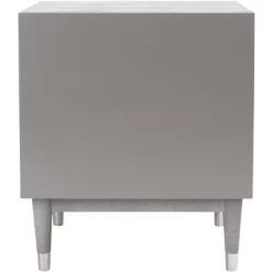 Jodie Faux Shagreen Nightstand - Grey/Silver - Safavieh -Safavieh Store GUEST 177eb415 2b73 452f bc7b 19000195d449