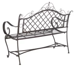 Abner Wrought Iron 45.75 Inch W Outdoor Garden Bench - Safavieh -Safavieh Store GUEST 1d7c83c0 d199 4d06 967a ddc2e5ff3b23