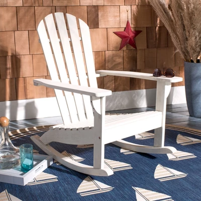 Brizio Adirondack Rocking Chair - White - Safavieh 1 Brizio Adirondack Rocking Chair - White - Safavieh