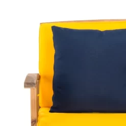 4pc Fontana Outdoor Set Teak Look/Yellow - Safavieh -Safavieh Store GUEST 2431a9ad 77d8 446f b293 e16ff052676e