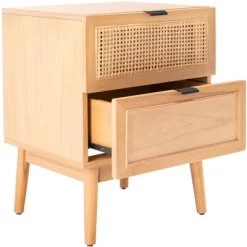 Baisley 2 Drawer Rattan Nightstand - Natural - Safavieh -Safavieh Store GUEST 26d95556 edd0 4ced b4f3 4320331d903d