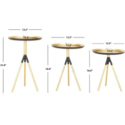 Talon Metal Side Table Set Of 3 - Gold/Black - Safavieh -Safavieh Store GUEST 3162152b d57b 4ddd 8489 2f4fd664a668