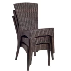 New Castle Wicker Side Chair (Set Of 2) - Black/Brown - Safavieh -Safavieh Store GUEST 3542ba90 f238 4b8b 9a90 c6532dd138b7