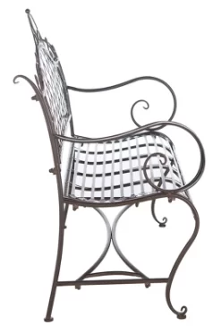Abner Wrought Iron 45.75 Inch W Outdoor Garden Bench - Safavieh -Safavieh Store GUEST 36401f18 1591 4a8d 9f9a f27be06ac7ec