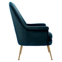 Aimee Velvet Arm Chair - Navy - Safavieh -Safavieh Store GUEST 3863e045 f180 4b7b adb6 117d9b75bd8b