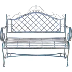 Abner Wrought Iron 45.75 Inch W Outdoor Garden Bench - Safavieh -Safavieh Store GUEST 4447b028 1eb2 40ba 9b0b c244fc4e5b09