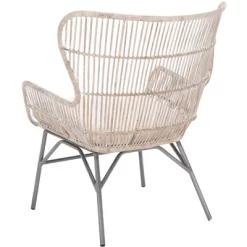 Lenu Rattan Accent Chair W/ Cushion - Grey White Wash/White/ Black - Safavieh 12 Lenu Rattan Accent Chair W/ Cushion - Grey White Wash/White/ Black - Safavieh -Safavieh Store GUEST 65c835fc 8565 4ff6 84c2 334d0cc74022