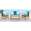 Fontana 4pc Outdoor Set - Natural Look/Navy - Safavieh