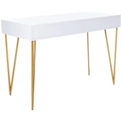 Pine Two Drawer Desk - White/Gold - Safavieh 12 Pine Two Drawer Desk - White/Gold - Safavieh -Safavieh Store GUEST 69294fc5 aab9 441a 8f39 d109e55ac694