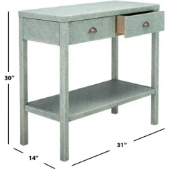 Asa 2 Drawer 1 Shelf Console Table - Turquoise/Antique Gold - Safavieh -Safavieh Store GUEST 69493edf 8fd5 416d be6a d88fe81d922e