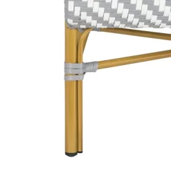 Dandra Herringbone Rattan Settee - Grey/White - Safavieh -Safavieh Store GUEST 714677e9 0a20 4a22 ae11 38ffe72ce564