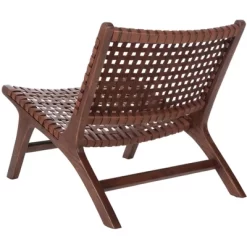 Luna Leather Woven Accent Chair - Safavieh -Safavieh Store GUEST 73c23541 1fa0 4339 aa22 3740e73f0b00