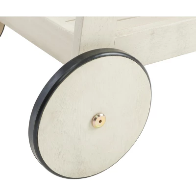 Renzo Indoor/Outdoor Bar Cart - Distressed White - Safavieh 5 Renzo Indoor/Outdoor Bar Cart - Distressed White - Safavieh - Image 5