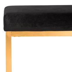 Rowan Contemporary Glam Square Ottoman - Black/Gold - Safavieh -Safavieh Store GUEST 83820b93 a153 4825 aaf2 494a5a088d5a