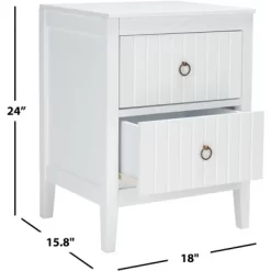 Tegan 2 Drawer Nighstand - White - Safavieh -Safavieh Store GUEST 88f482a3 fb51 4a51 942b fec67d0c86ba