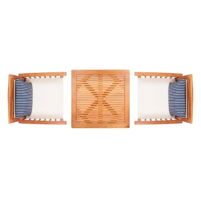 Pate 3pc Bistro Set - Natural/Beige/Navy - Safavieh 5 Pate 3pc Bistro Set - Natural/Beige/Navy - Safavieh - Image 5