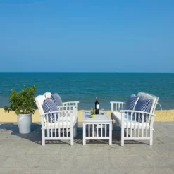 Rocklin 4pc Living Set - Gray/Beige/Navy - Safavieh -Safavieh Store GUEST a722e465 fc99 43d8 80a1 c14cd3f3c5fa