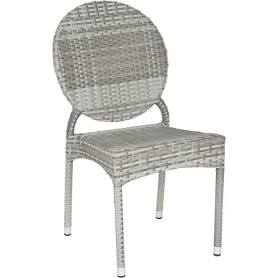 Valdez Indoor Outdoor French Bistro Stacking Side Chair (Set Of 2) - Grey - Safavieh 3 Valdez Indoor Outdoor French Bistro Stacking Side Chair (Set Of 2) - Grey - Safavieh - Image 3