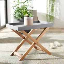 Alten Side Table - Natural/Gray - Safavieh