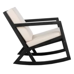 Vernon Rocking Chair - Black/White - Safavieh -Safavieh Store GUEST ad13f26a 9d7e 4465 830a b30805710803