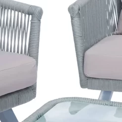 Belmi 4pc Rope Living Set - Gray - Safavieh -Safavieh Store GUEST ae557dca 9d45 4b3d a598 15e7371ce93a