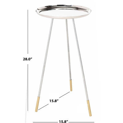 Calix Tri Leg Contemporary Glam Side Table - Silver/Gold - Safavieh 2 Calix Tri Leg Contemporary Glam Side Table - Silver/Gold - Safavieh - Image 2