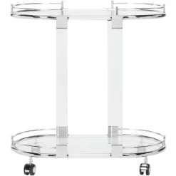Lennon Acrylic Bar Trolley - Chrome - Safavieh -Safavieh Store GUEST bb869afe 009d 42ef b4d3 6f39f6b2b4c1