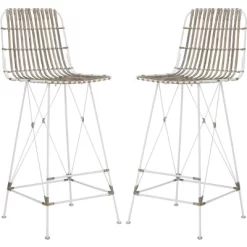 Minerva Wicker Bar Stool (Set Of 2) - Safavieh -Safavieh Store GUEST bbd59186 b591 45a1 99a6 872b17d48758