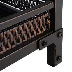 Dinesh Console With Storage Shelf - Black/Dark Walnut - Safavieh -Safavieh Store GUEST bef2d951 b72f 4a1a 80ae fc80d45f4d32