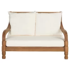 Pomona Lounger - Teak Brown / Beige - Safavieh