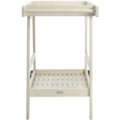 Renzo Indoor/Outdoor Bar Cart - Distressed White - Safavieh 4 Renzo Indoor/Outdoor Bar Cart - Distressed White - Safavieh - Image 4