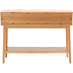 Baisley 2 Drawer Rattan Console Table - Natural - Safavieh -Safavieh Store GUEST cf7897d6 c9d9 42d5 bf61 a900fedc025f
