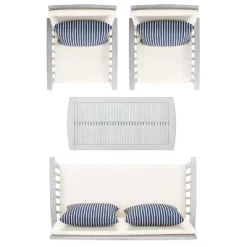 Rocklin 4pc Living Set - Gray/Beige/Navy - Safavieh -Safavieh Store GUEST d2f097a1 b948 4bd8 9e87 e790b15f214e