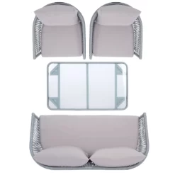 Belmi 4pc Rope Living Set - Gray - Safavieh -Safavieh Store GUEST e28ae80d c633 4d0e a92b e35c6e7f2b65