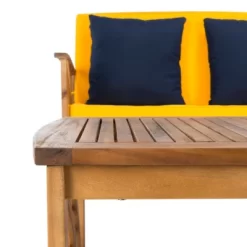 4pc Fontana Outdoor Set Teak Look/Yellow - Safavieh -Safavieh Store GUEST e39dfada a29d 44e4 a9e9 bc88e3dd2d07