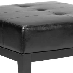 Fulton Small Square Cocktail Ottoman - Black - Safavieh -Safavieh Store GUEST edf9bd9b 6124 4892 b1a8 4c10a62ce114