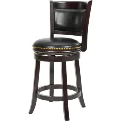 Brockway Swivel Counter Stool - Cappuccino/Black - Safavieh