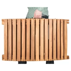 Pacifica 3pc Wood Patio Lounge Set - Teak Brown/Beige - Safavieh -Safavieh Store GUEST fa1e1dc5 496f 44ce aec8 3b1068fd6864