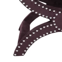 Mystic Ottoman Silver Nail Heads - Plum - Safavieh -Safavieh Store GUEST fd9a5460 266b 4ce5 9566 784c550494c0