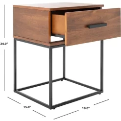 Marquise 1 Drawer Nighstand - Brown - Safavieh -Safavieh Store GUEST ffa291e2 3d8e 46c4 9e57 8bd6524c7c44